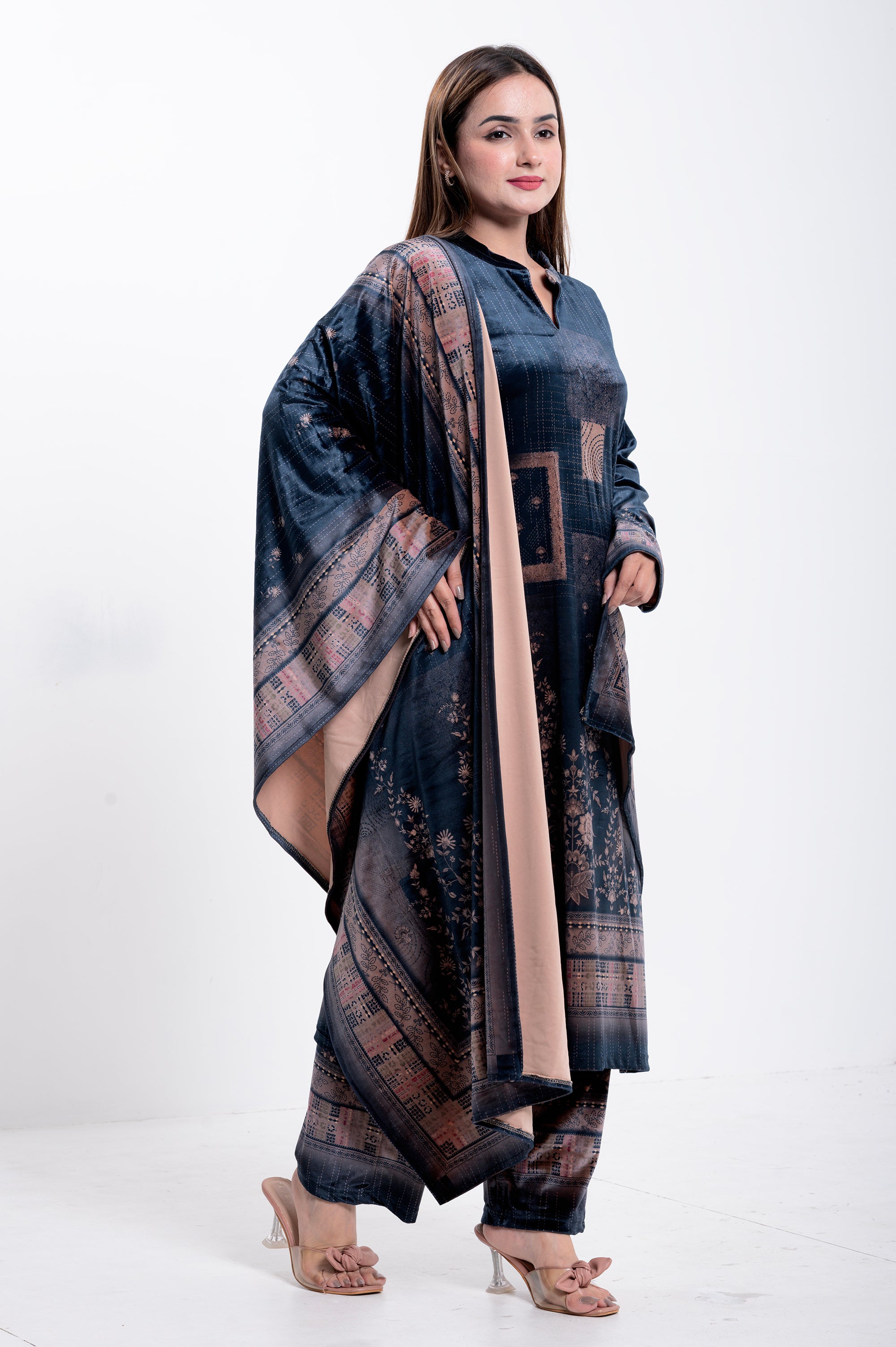 Midnight Elegance Printed 3-Piece Suit